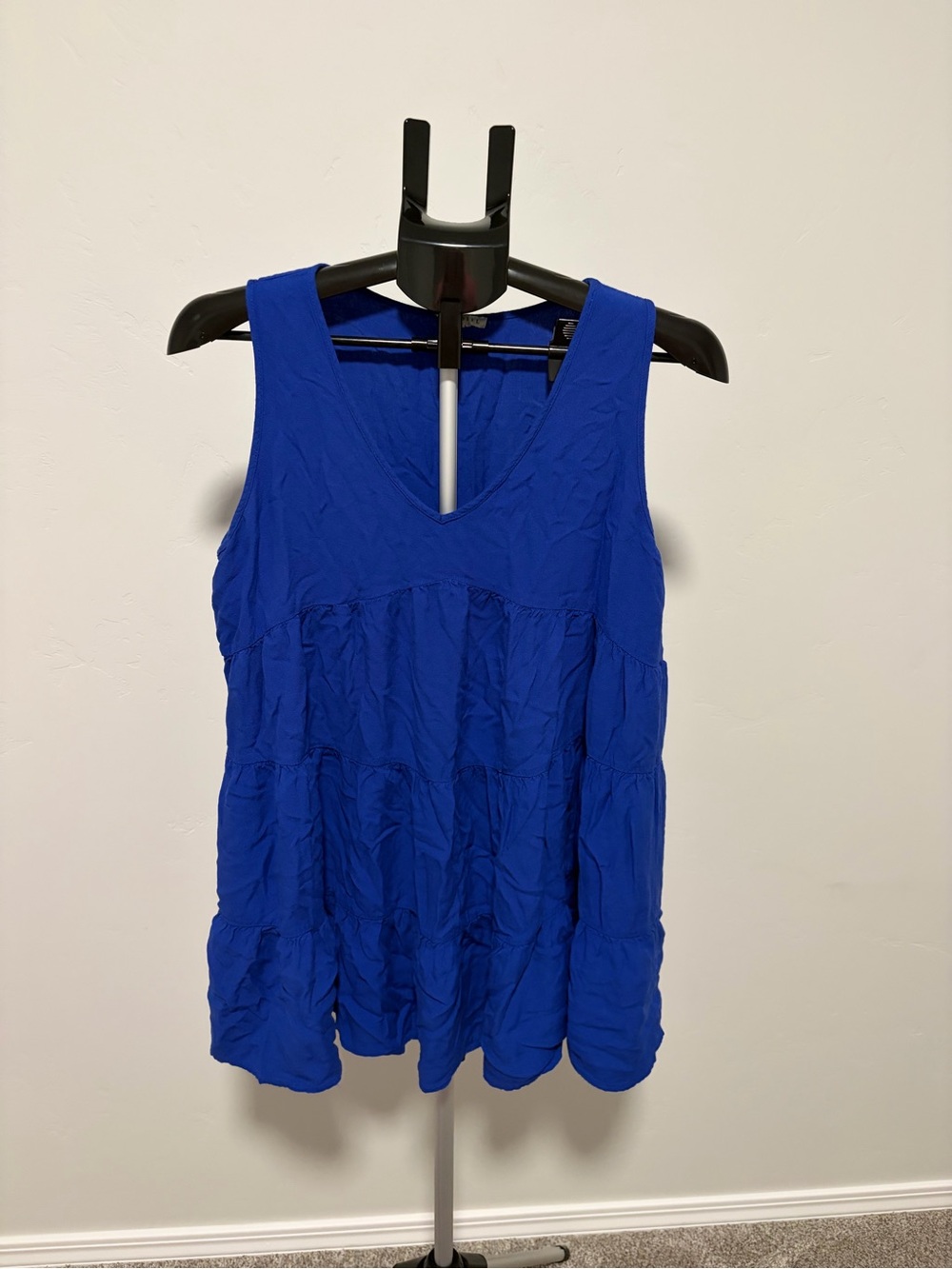 JODIFL Royal Blue Sleeveless Tiered Flowy Dress size Large